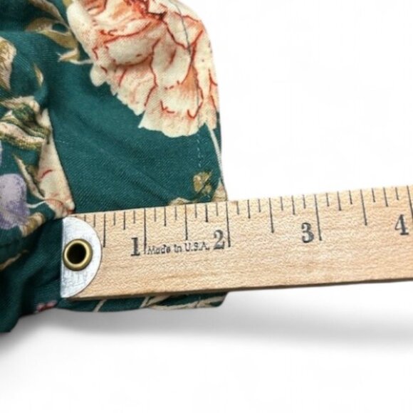 American Eagle Green Floral Romper M Off-Shoulder Cottagecore Boho Coquette‎ - Picture 10 of 13